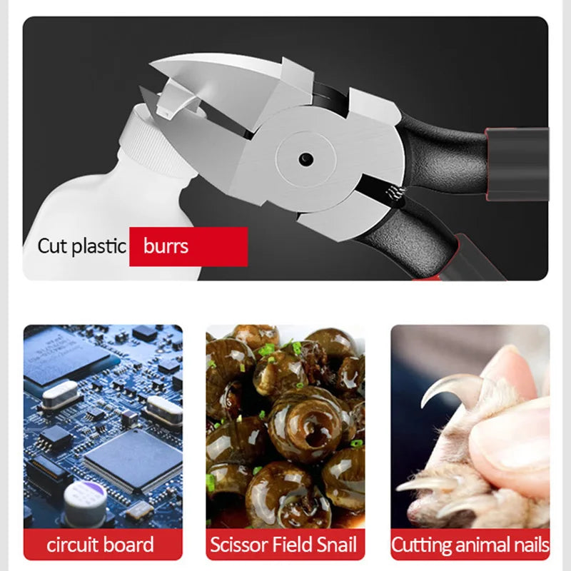 DELIXI ELECTRIC Nozzle Pliers Electronic Pliers Industrial Scissors Diagonal Pliers,for CuttingMetalWireCablePlasticsWood