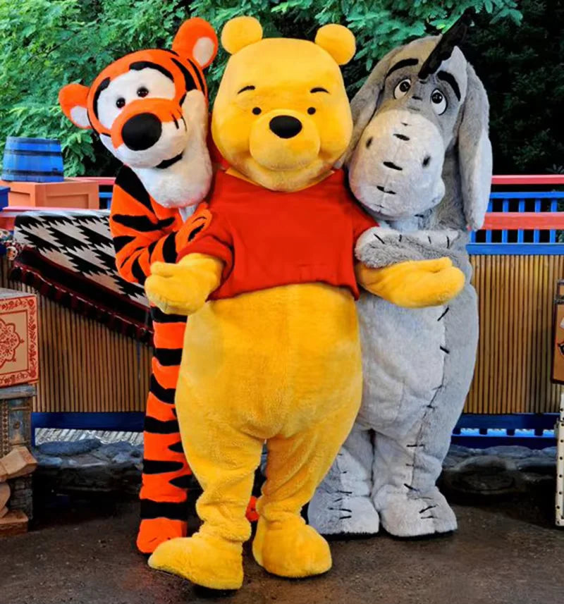 Disney Pooh Bear Mascot Costume Cartoon Character Tigger Cosplay Suit Adult Advertising Carnival Party Halloween Fancy Dress