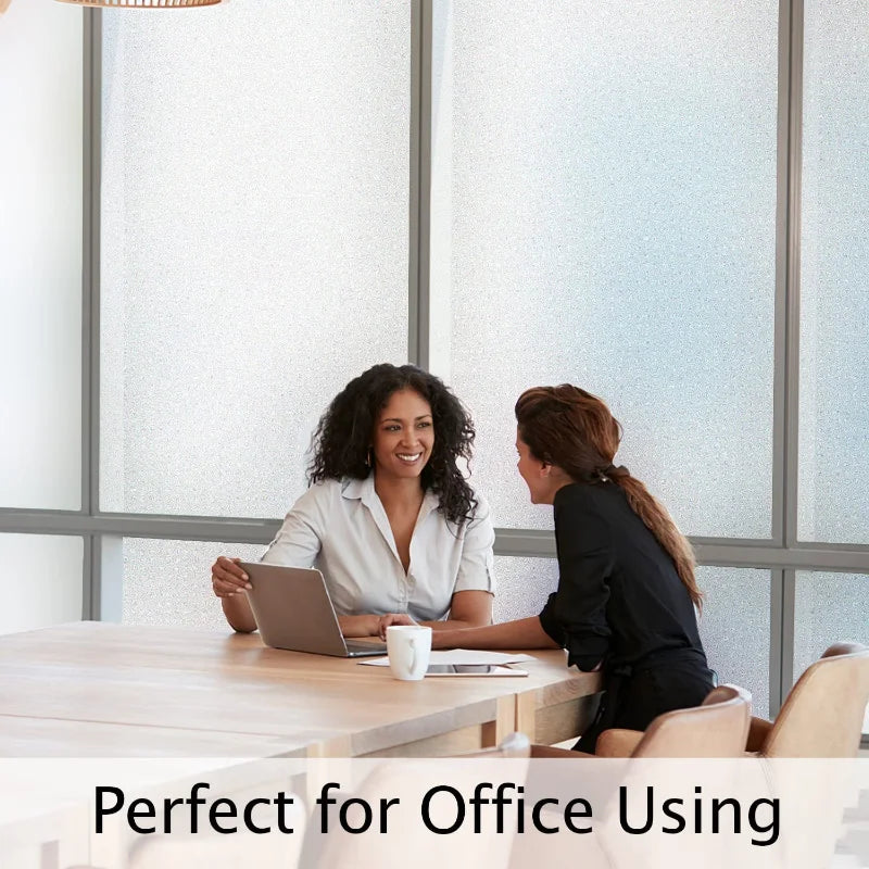 Frosted Privacy Decorative Film, Heat and UV Resistant, Anti-static, Adhesive Free Small Office/home Office