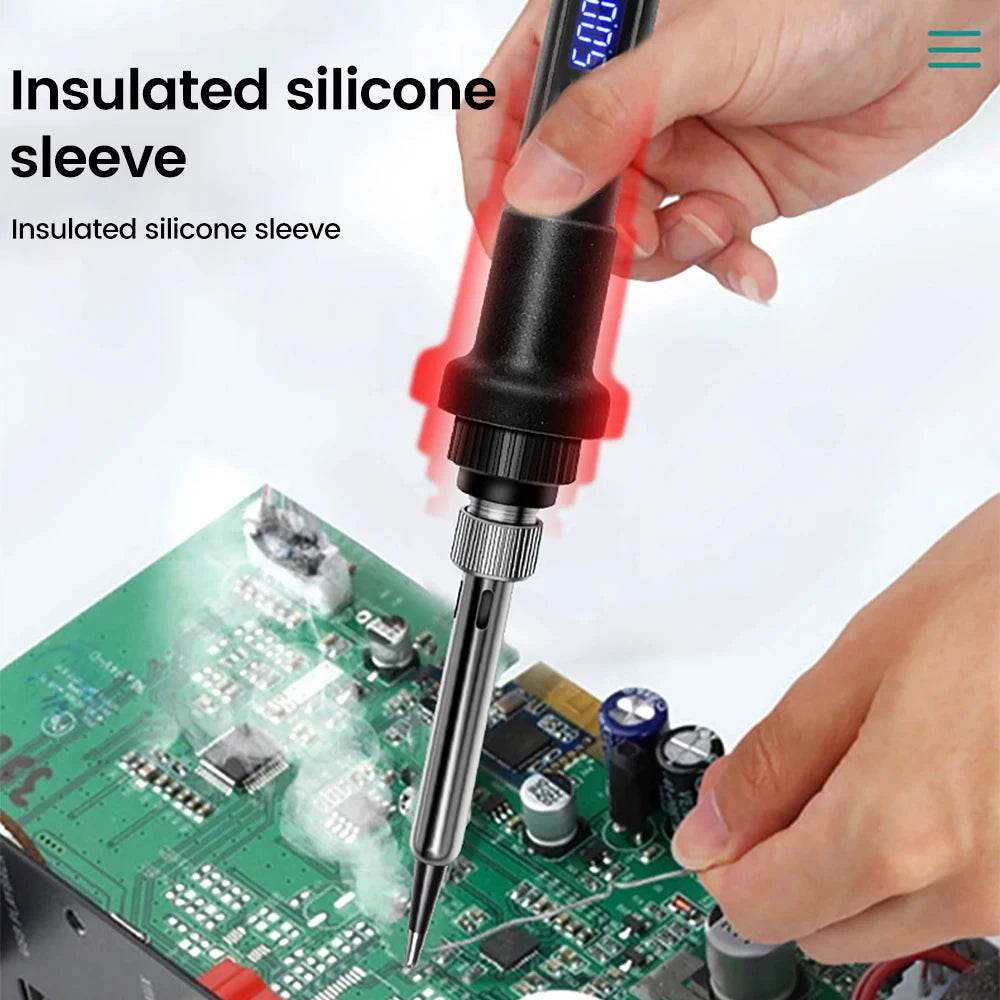 NEW Electric Soldering Iron 16IN1 80W LCD Digital Display 180-500 Adjustable Replaceable Head Soldering Iron Tin Pen Welding Kit