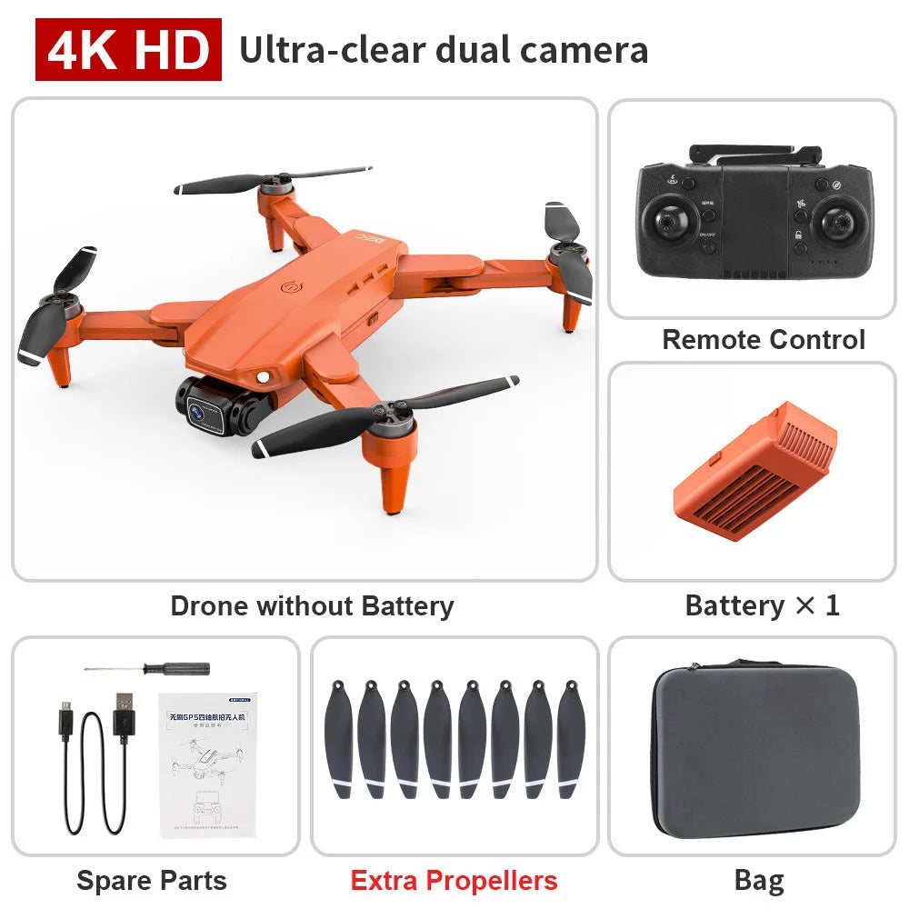 Drone L900 Pro 5G GPS 4K Professional HD Dual Camera Photography Brushless Foldable Quadcopter RC Distance 1.2KM Drones Toys