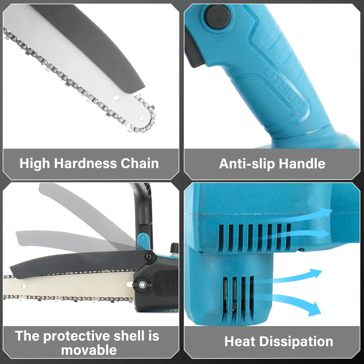 8 Inch Cordless Chainsaw Electric Handheld Wood Cutter + 2Battery For Makita UK