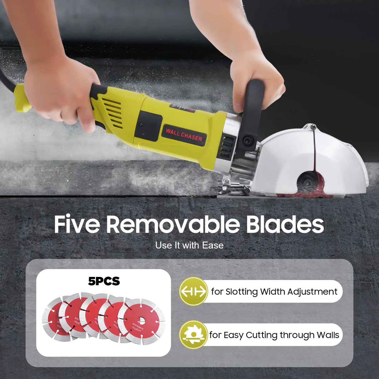 4000W Wall Slotting Machine Electric Wall Chaser Groove Cutting MachineSteel Concrete Cutting Machine 220V