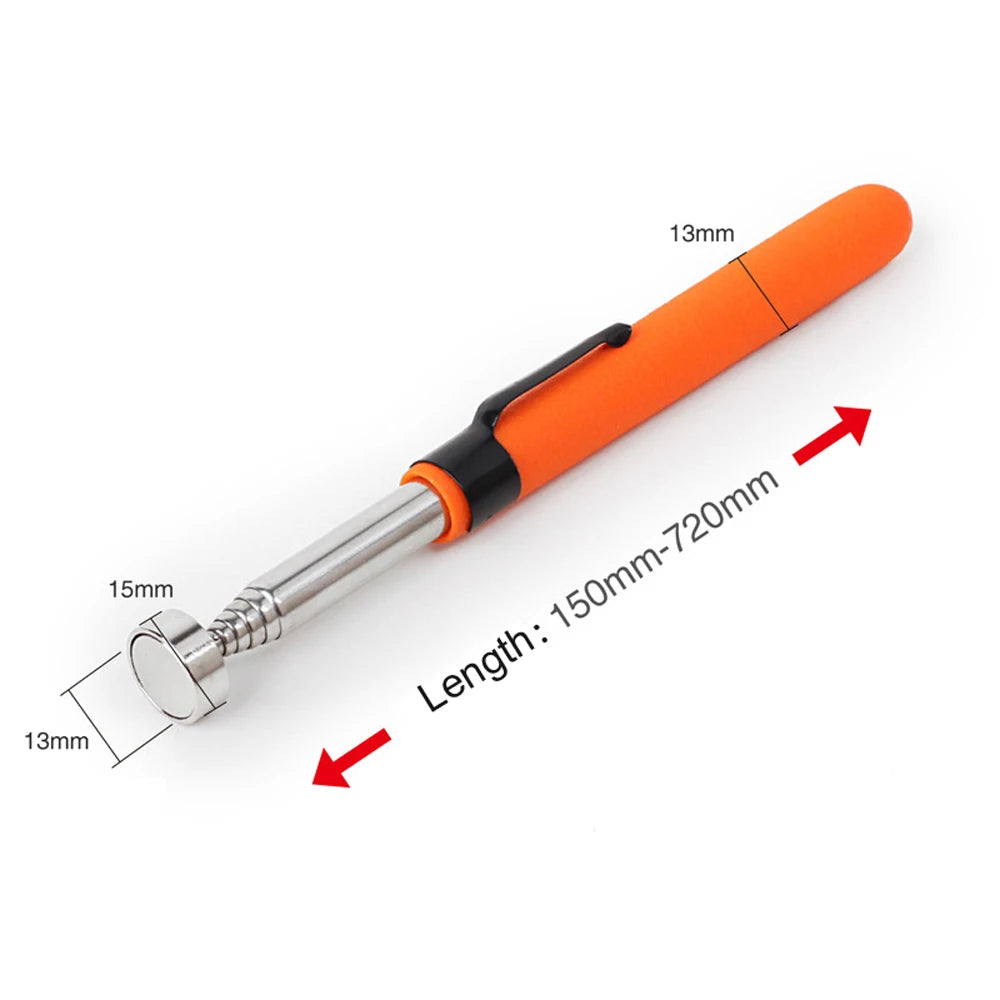 Telescopic Magnetic Pen Extendable Pickup Rod Stick with Light Mini Portable Magnet Pick Up Tool for Picking Up Screws Nut Bol