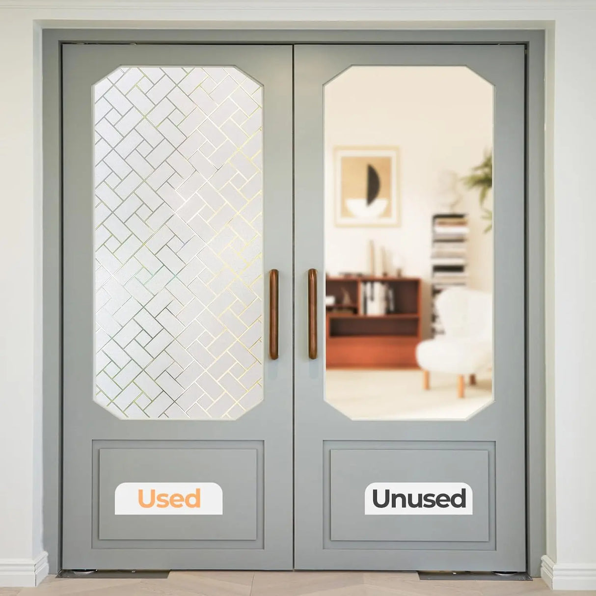 Window Privacy Film, Frosted Glass Static Cling Window Sticker, Vinyl Covering for Home Office Bathroom Decorative