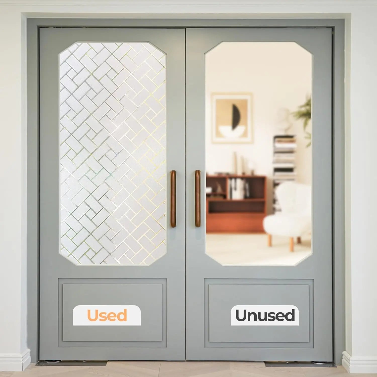 Window Privacy Film, Frosted Glass Static Cling Window Sticker, Vinyl Covering for Home Office Bathroom Decorative