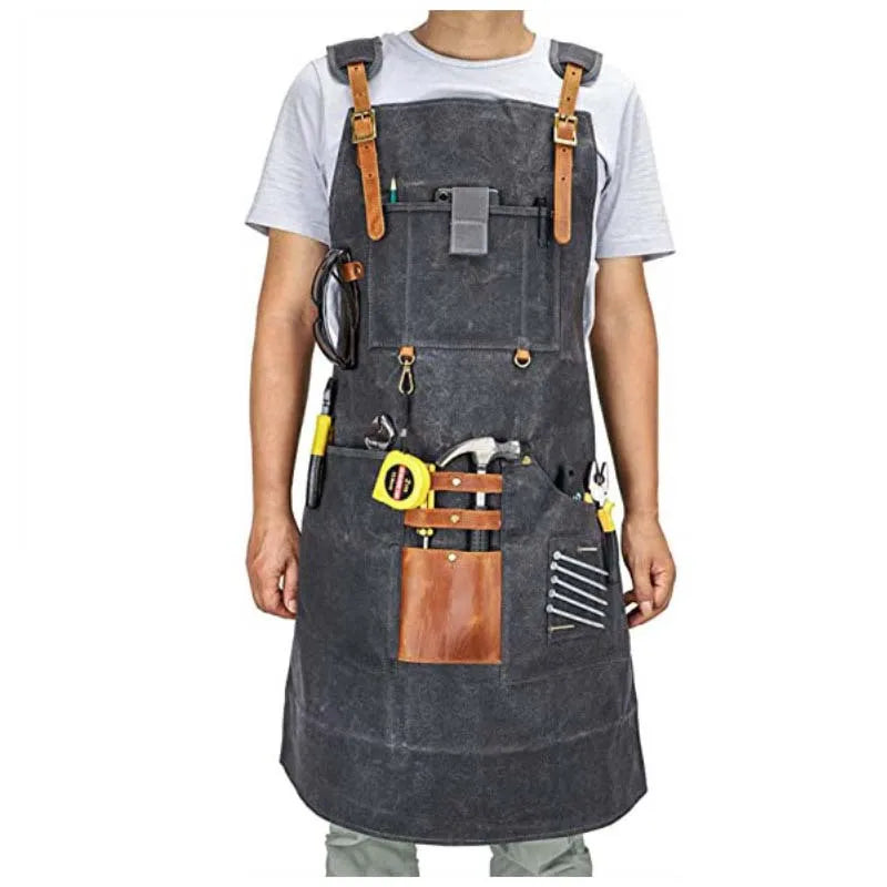 Apron Carpenter Electrician Barber Suspender Style With Pocket Apron