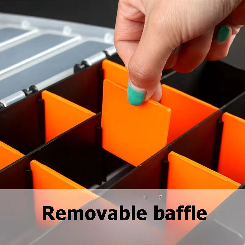 Tool Box Organizers and Storage Plastic Container Compartment Adjustable Detachable Chest Case for Tool Hardware Fastaner Screw