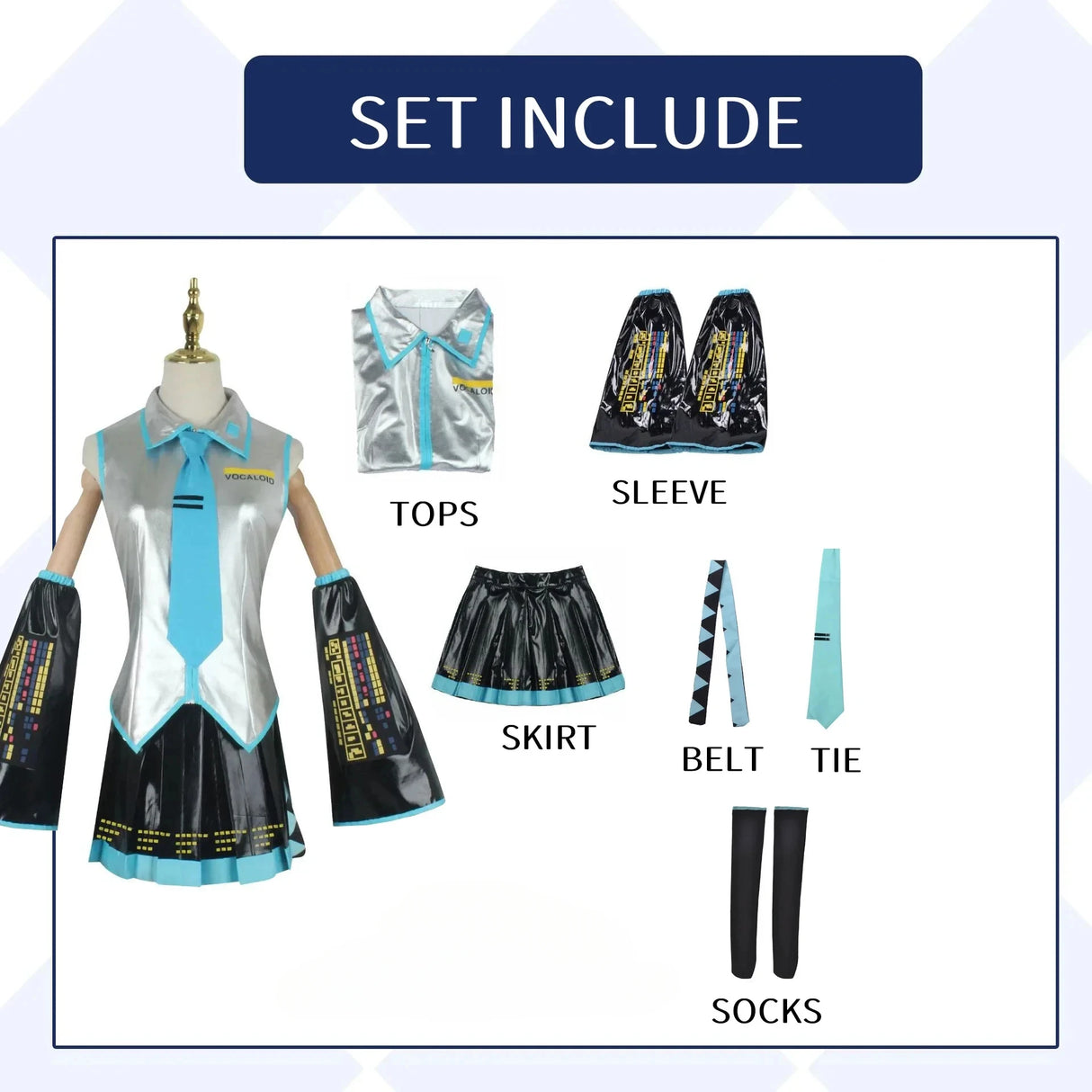 Mikuu Cosplay Costume Carnival Uniform Wig Anime Halloween Costumes Women