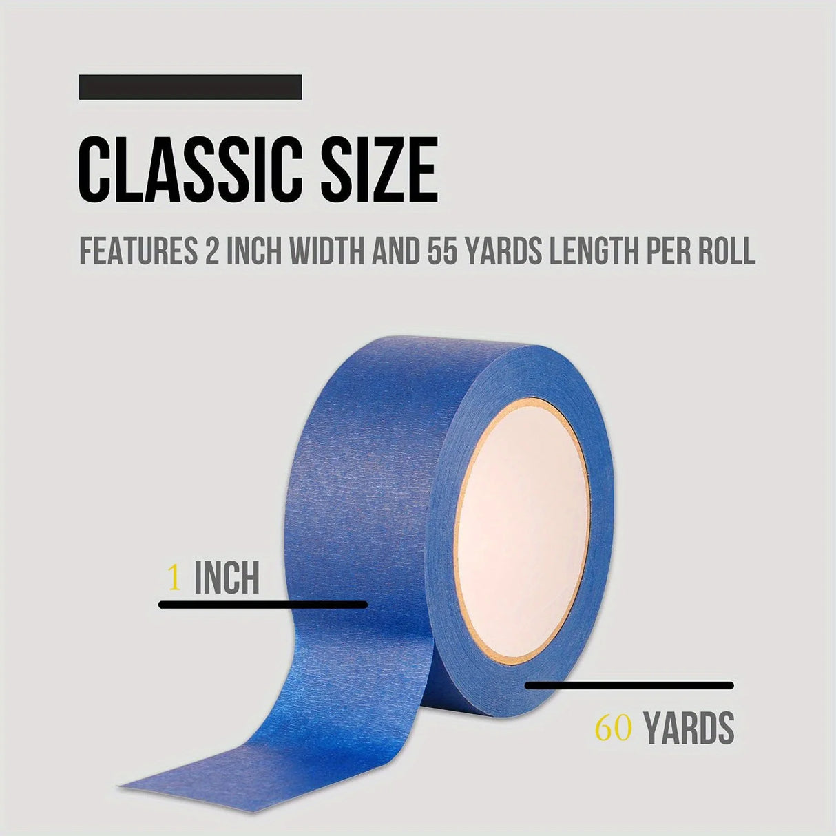 Blue Painters Tape, 1/2 inch,3/4 inch,1 inch,2 inch, Multi Size Painting Masking Tape, Clean Release Paper Tape for Home