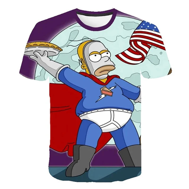 The Simpsons Homer 3d Print T-Shirt Bart Simpson House Clothing Homer Simpsons Costume Men/women Family t-Shirt