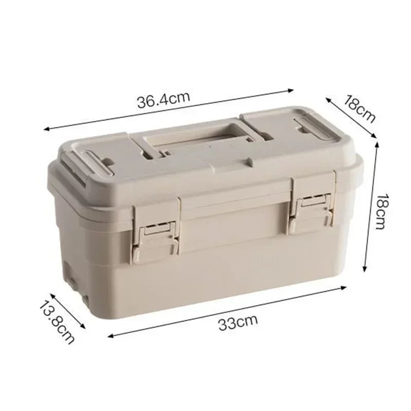 Complete Tool Box Storage Organizer Hardware Parts Tool Box Double-layer Camping Tools Case Portable Carry Case Professional