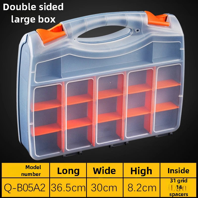 Tool Box Organizers and Storage Plastic Container Compartment Adjustable Detachable Chest Case for Tool Hardware Fastaner Screw