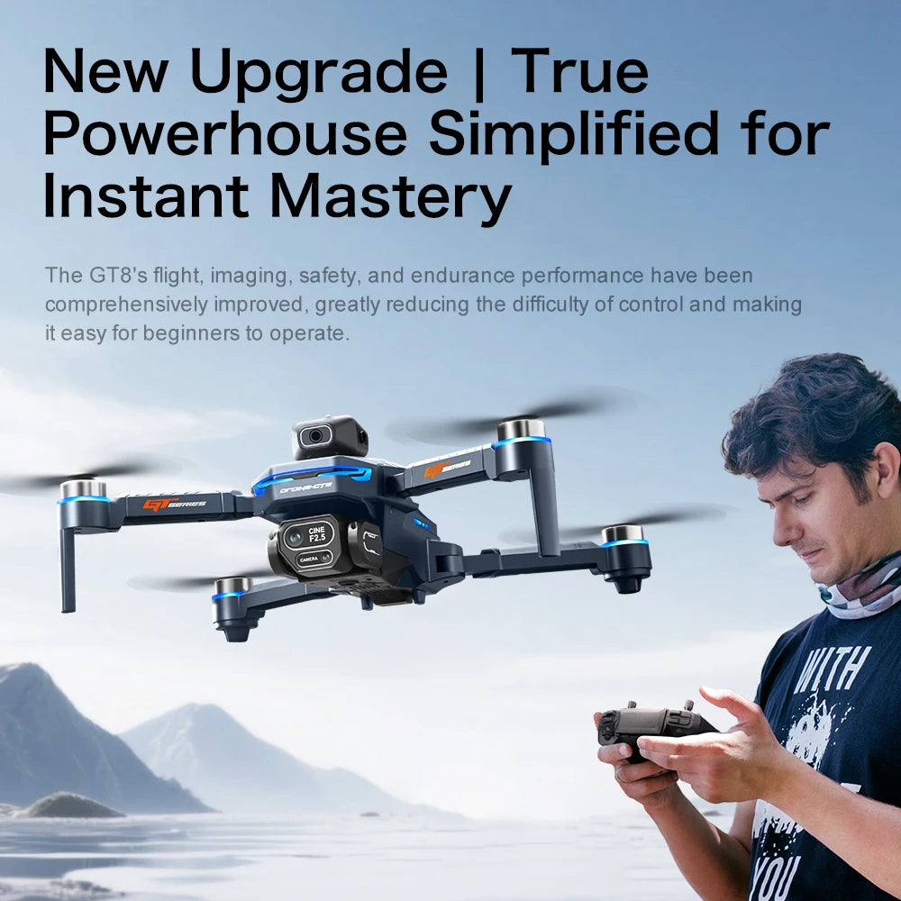 Lenovo GT8 GPS Foldable Drone 8K Dual Camera 5G WIFI FPV Brushless Optical Flow Obstacle Avoidance RC Aerial Quadcopter