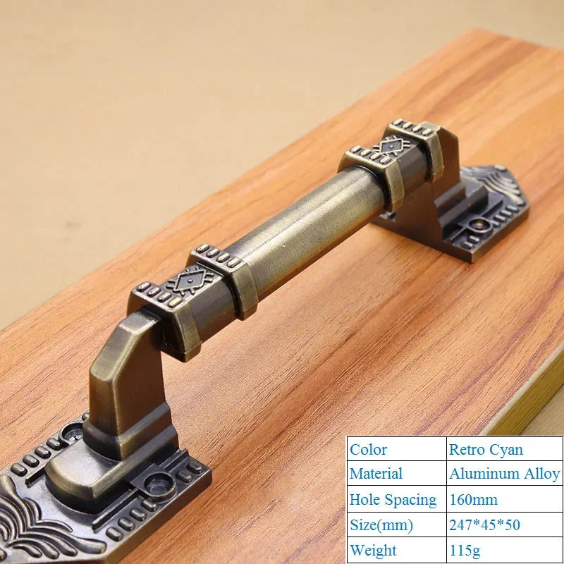 High Quality Decorative Furniture Wood Barn Door Handle Antique Imitate Copper Aluminum Alloy European Drawer Flush Handles