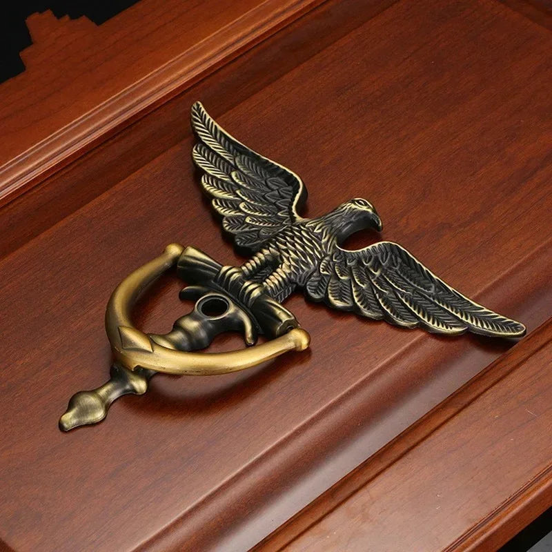 1pcs Zinc Alloy Antique European Style Eagle Head Door Knocker Door Knockers Home Decor Ring Furniture Handle Hardware