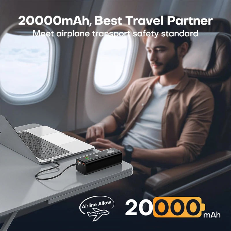20000mAh portable power bank 100W fast charging