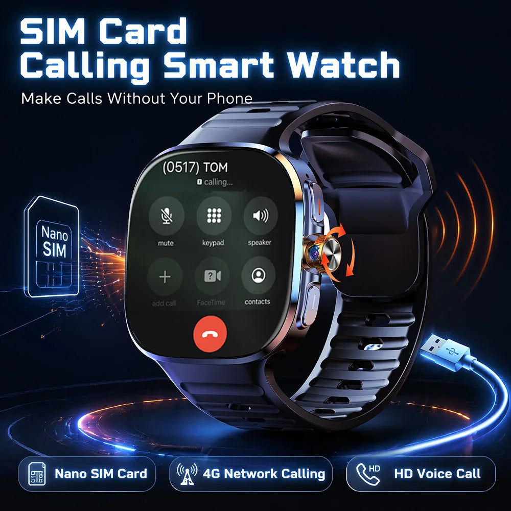 5G/4G Smart Watch 2.40 inch AMOLED 900W Camera HD Video Call 2100mah Battery GPS WIFI Google APPS Download Smartwatch Android 10