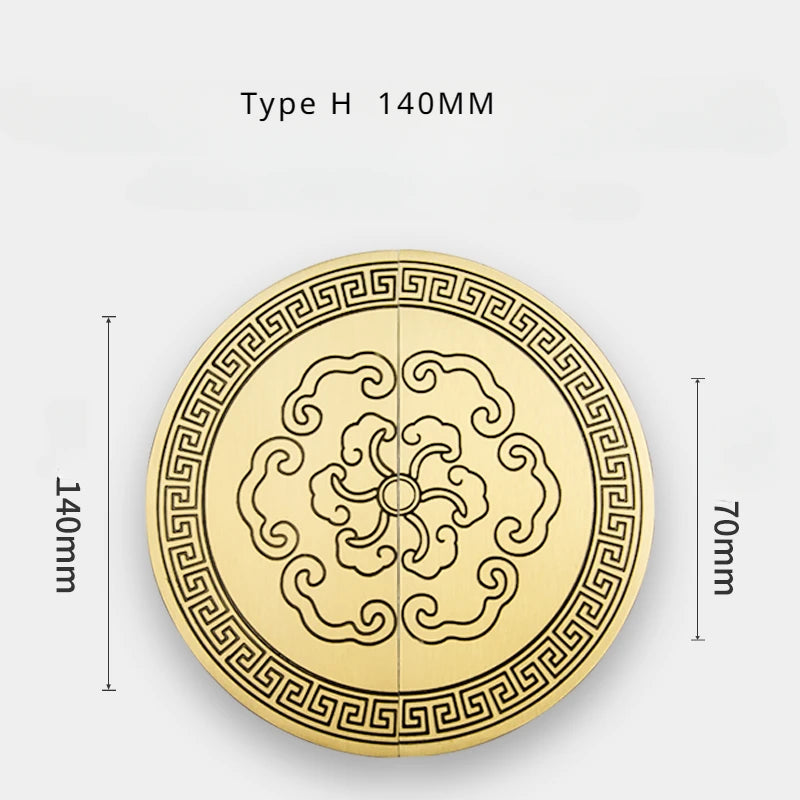 High-end Cabinet Door Handle Pattern Brass Xiangyun Furniture Luxury Wardrobe Cabinet Round Door Drawer Knobs