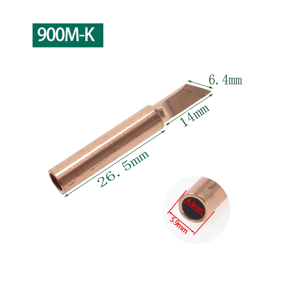 5Pcs 900M-T Pure Copper Soldering Iron Tip Soldering iron BGA Soldering Station Lead-free Solder Tips Branding Iron Welding