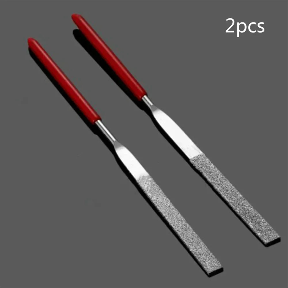 2pcs Diamond File Set DIY Wood Rasp File Needle Jewelry Polishing Tool Metal Stone Grinding Flat Diamond Needle File