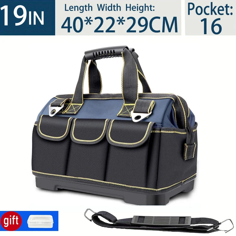 Multifunctional 23inch Tool Bag Thickened Large Capacity Waterproofed Wear-Resistant Toolkit MultiPocket Electrician Storage Bag