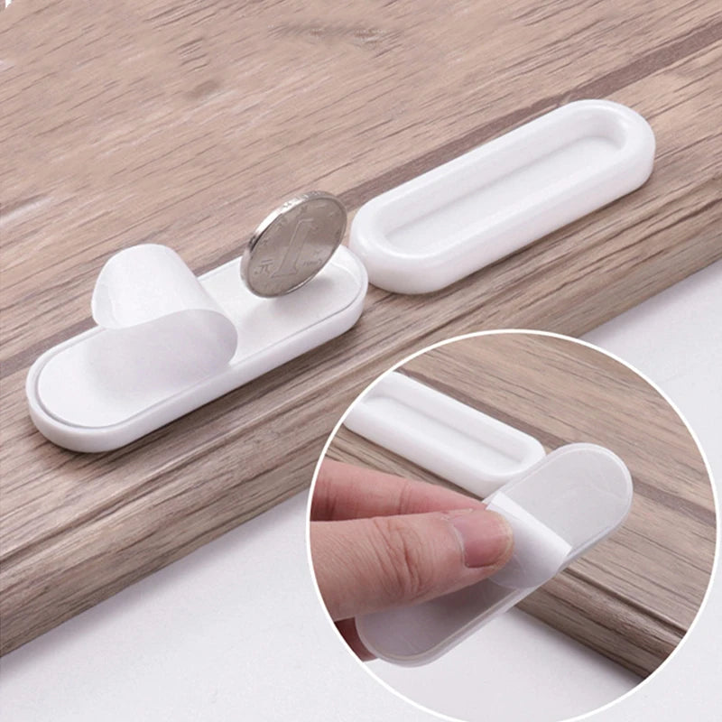 4Pcs Self-adhesive Door Knobs Oval Door Handles for Interior Doors Glass Window Cabinet Drawer Non-slip Grip Auxiliary Handles