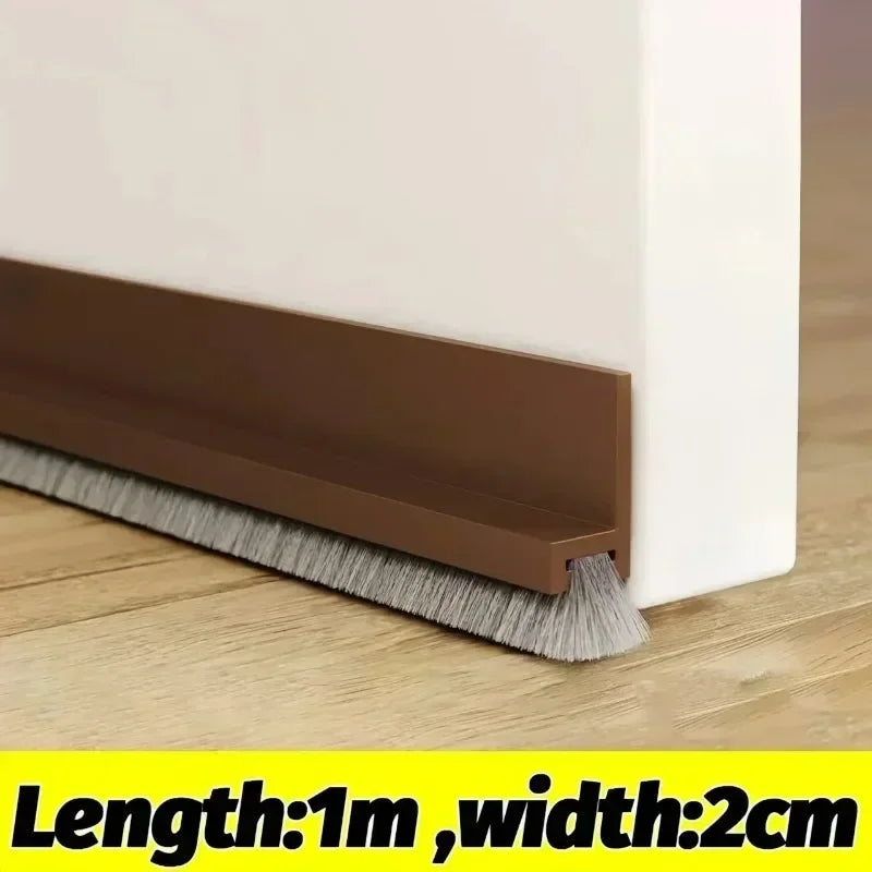 Door Sealing Strip Self-adhesive Door Bottom Gap Filling Sealing Strips Insect Proof Brush Strip Windproof Soundproof Door Tape