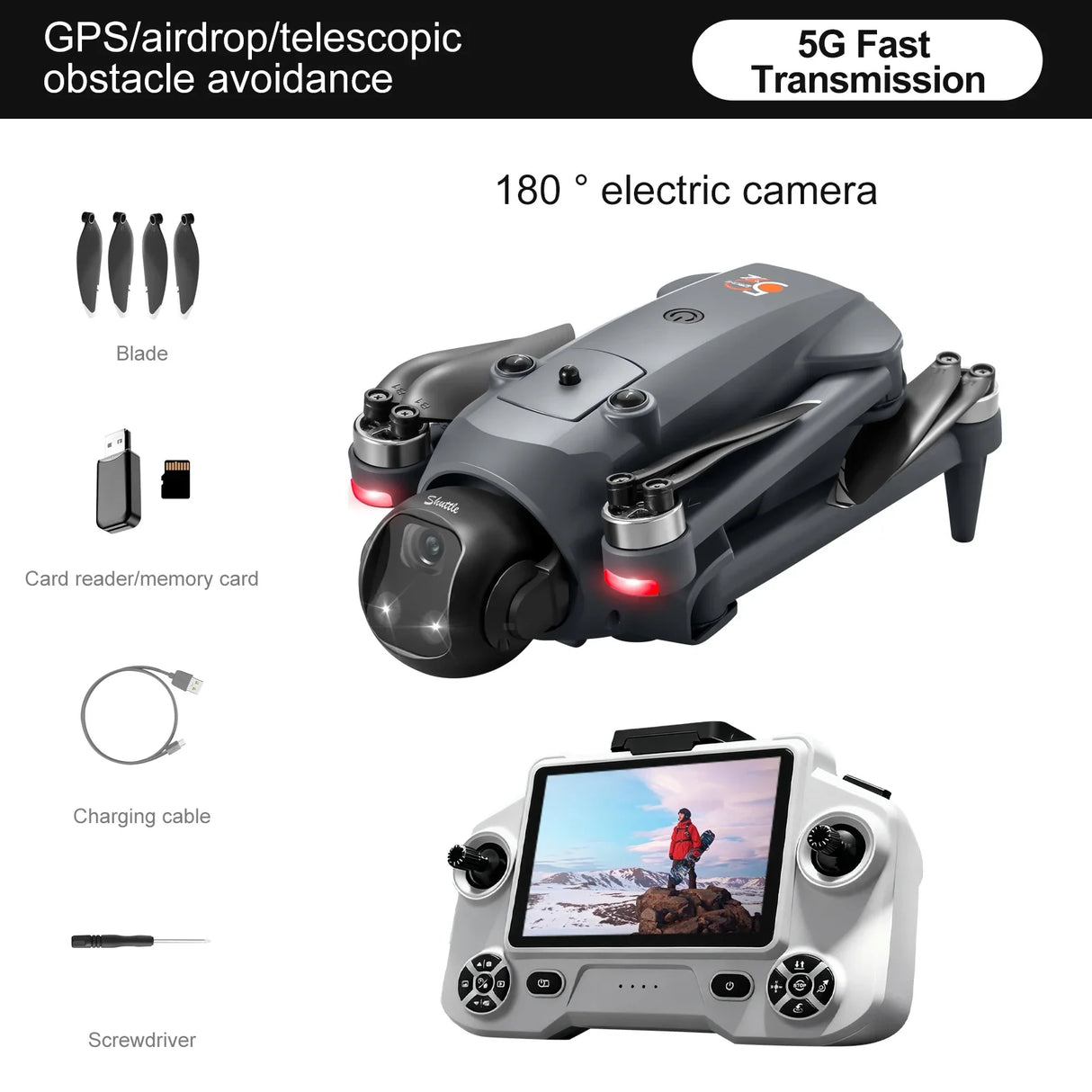 YL059 Airdrop Drone, 8K High-Definition Dual Cameras, Optical Flow Positioning, Professional Obstacle Avoidance