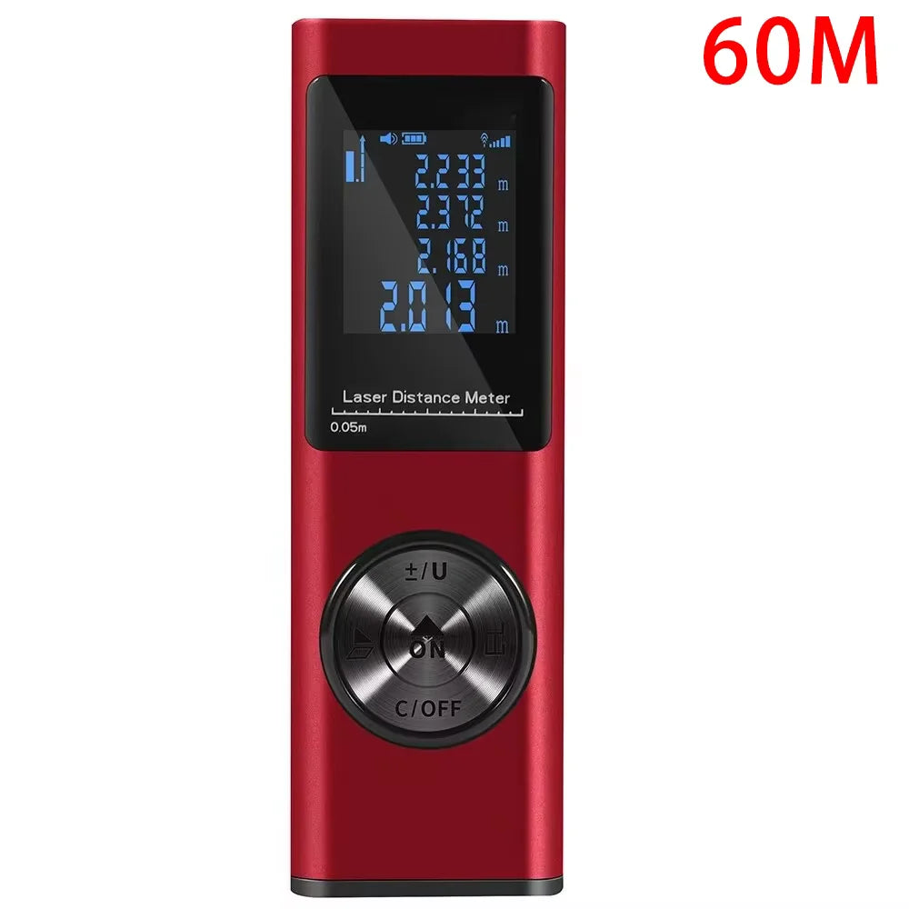 40M/60M Mini Smart Laser Distance Meter Measure Infrared Rangefinder USB Rechargeable Handheld Portable Laser Range Finder Tools