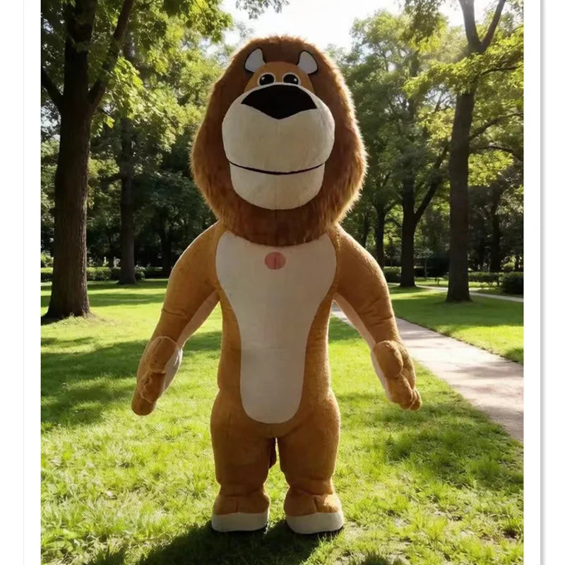 Cartoon Doll Giant Lion Inflatable Mascot Costume Animal Role Playing Lion Theme Stage Performance Wedding Celebration Costume