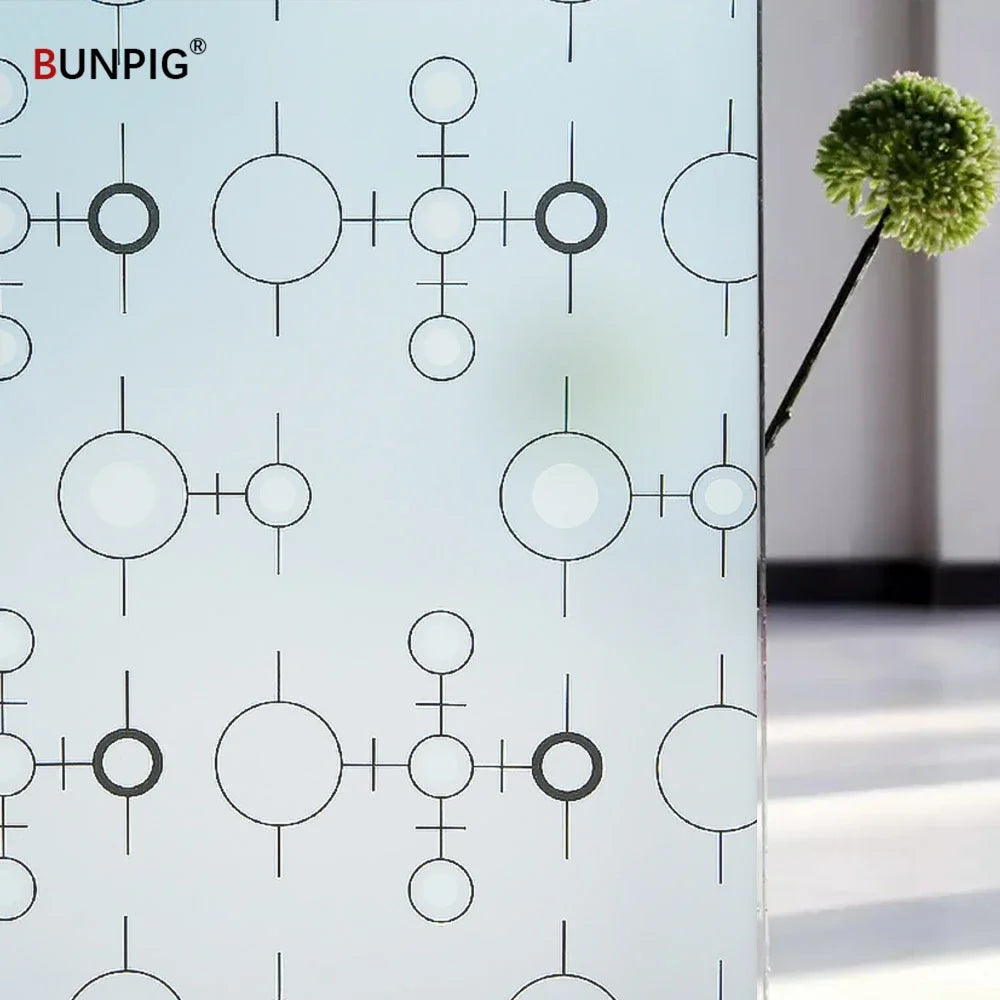 Privacy Window Film Sun Protection UV Blocking Self-adhesive Film for Home Frosted Opaque Stained Glass Sticker Heat Control