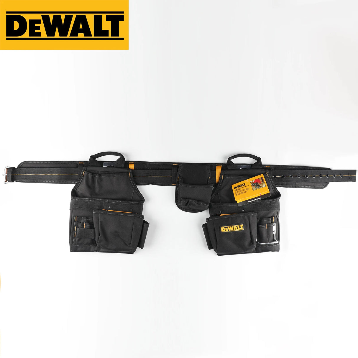 DeWalt Multi-Pocket Tool Waist Pack-Durable, Adjustable Belt, Hammer Loop, Organizer for Tools & Accessories, Lightweight Design