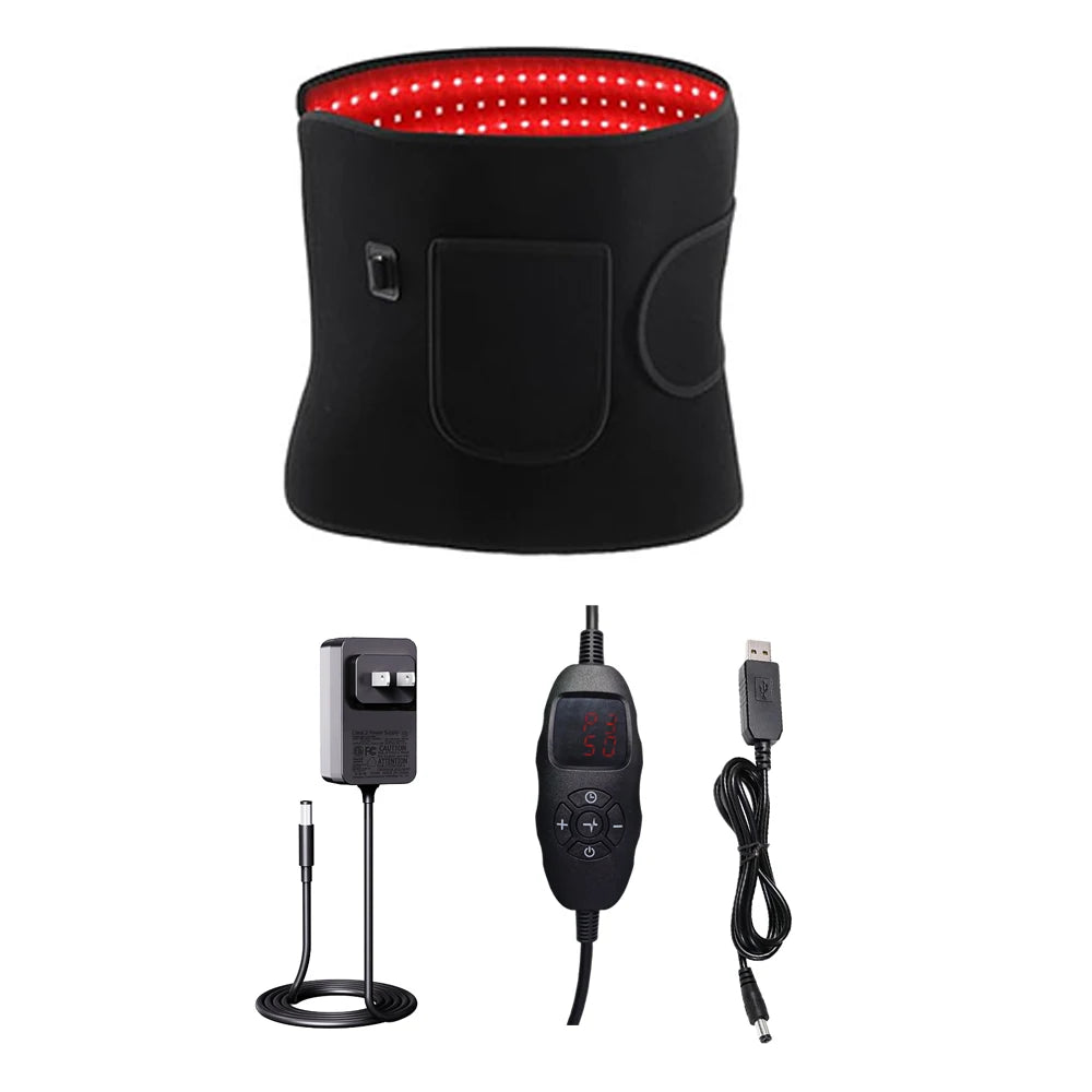 Red and Infrared Light Therapy Belt 660nm 850nm with 210 LEDs for Body Back Waist Wrap with Timer