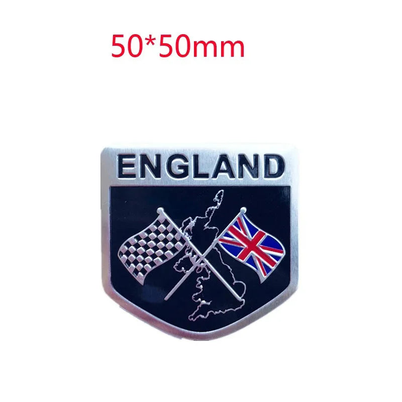 3D Aluminum Car UK United Kingdom ENGLAND National Flag Map Emblem Sticker Auto Fender Side Rear Trunk Decal Badge Decoration
