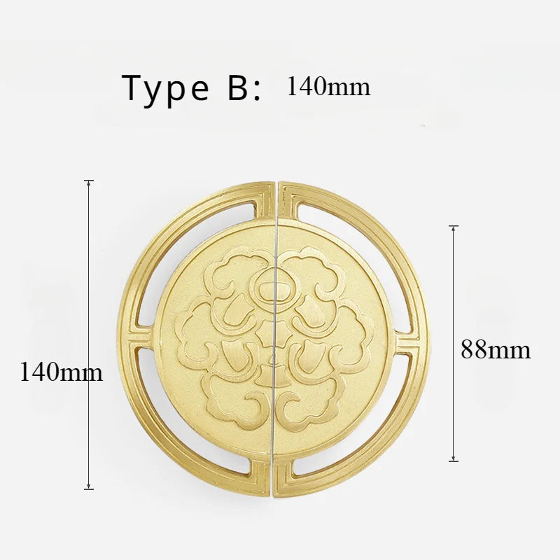 High-end Cabinet Door Handle Pattern Brass Xiangyun Furniture Luxury Wardrobe Cabinet Round Door Drawer Knobs