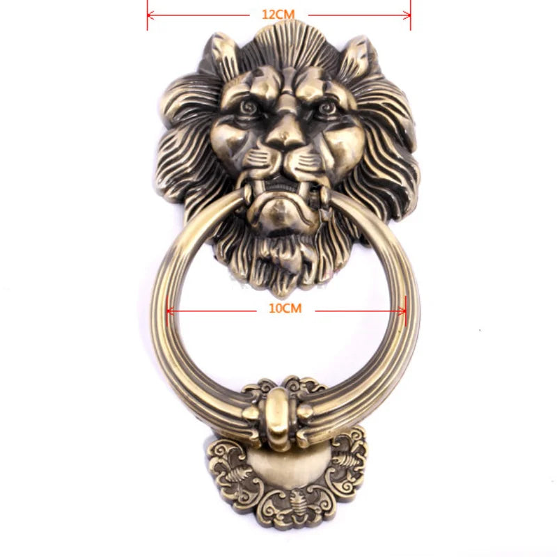 1pcs12cm Large Antique Lion Doorknocker Door Knocker Lionhead Doorknockers Lions Home Decor wooden door knocker