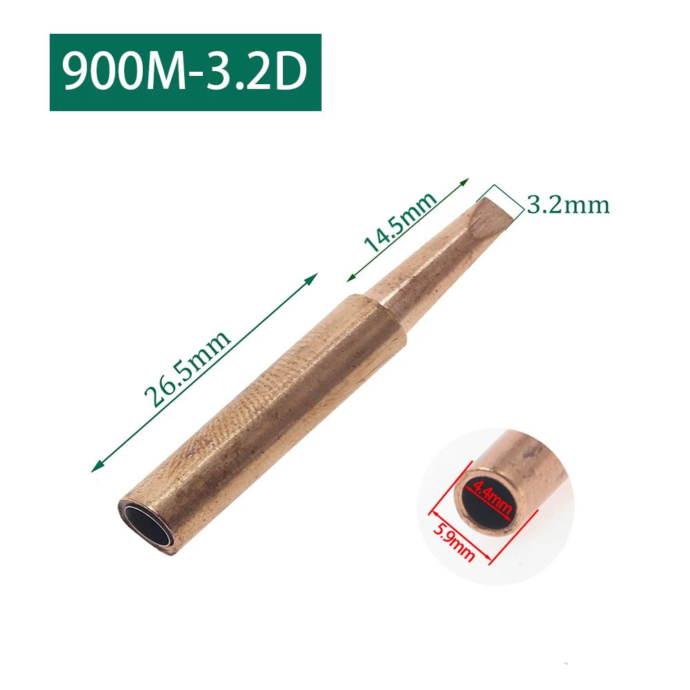 5Pcs 900M-T Pure Copper Soldering Iron Tip Soldering iron BGA Soldering Station Lead-free Solder Tips Branding Iron Welding