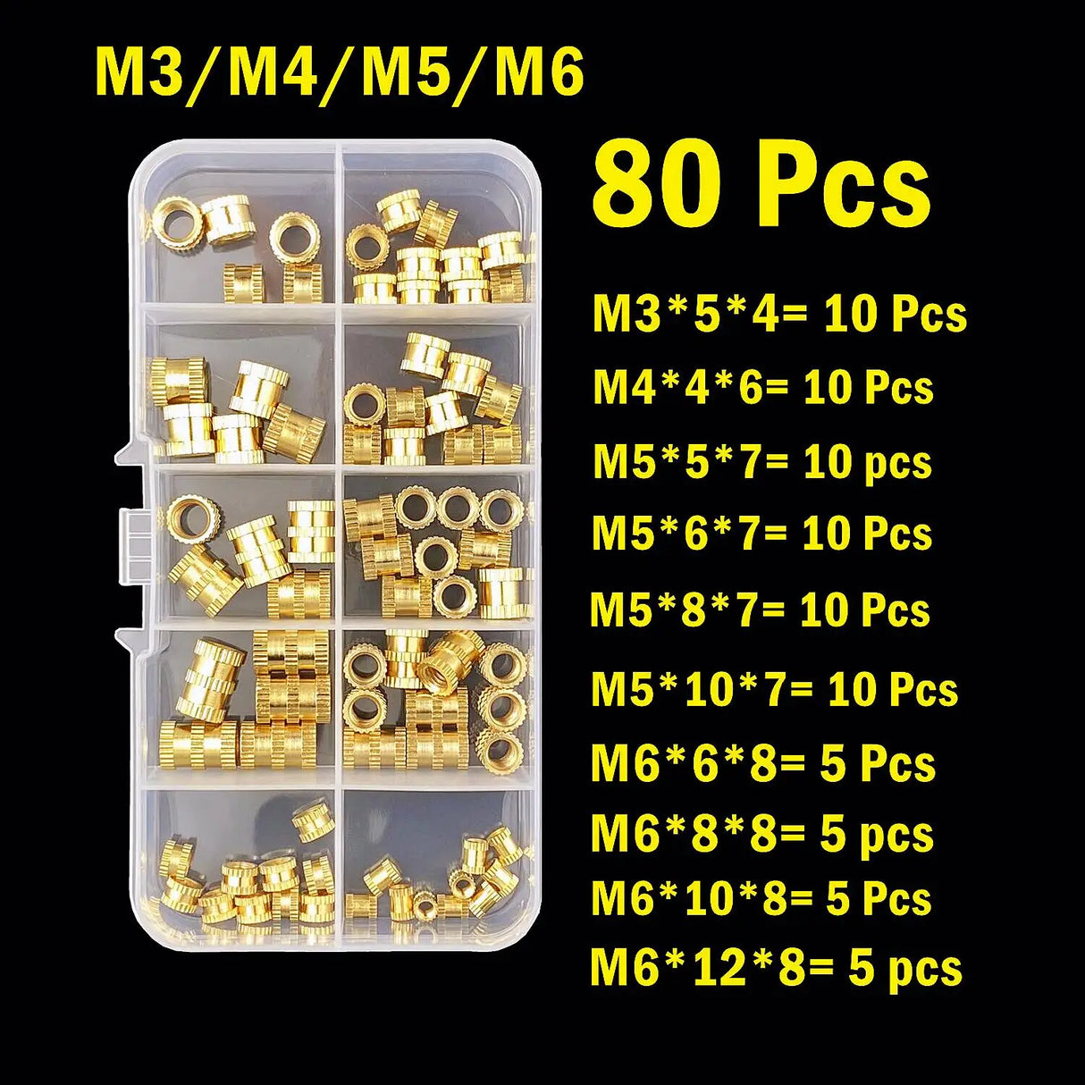M2 M2.5 M3 M4 M5 M6 Brass Heat Insert Nut Hot Melt Nutinsert Thread Knurled Double Twill Embedment Nuts 3D Printer Accessories