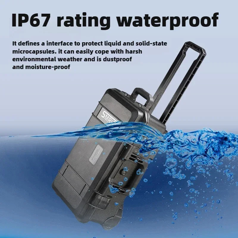 Professional Tool Case Waterproof Tool Box with Wheels Hard Toolbox Work Storage Box Electrician Accessories Organizer Boxes