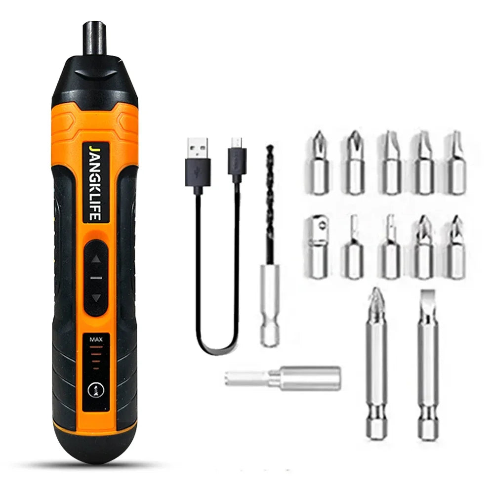 JANGKLIFE Cordless Electric Screwdriver Rechargeable 1300mah Lithium Battery Mini Drill 3.6V Power Tools Set