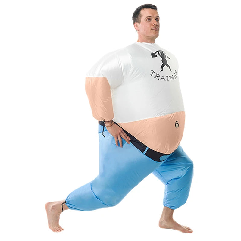Inflatable Popeye Costume for Adult Blow Up Strongman Cosplay Costume Fitness Coach Funny Halloween Party Carnival Suit