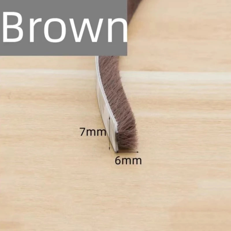 5/10/20M Self-adhesive Wool Sealing Strip, Aluminum Alloy Door And Window Insulation, Sound Insulation, And Collision Prevention