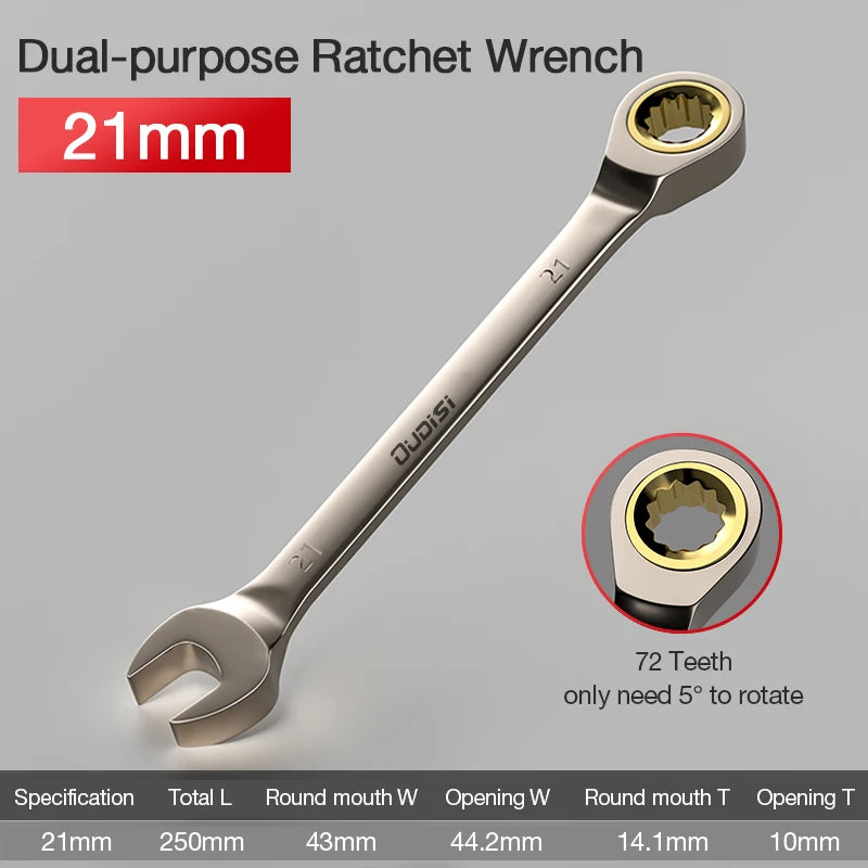 1Pc Key Wrench Flexible Golden Ratchet Wrenches Torque Universal Spanners for Car Repair Tools Metric Hand Tool