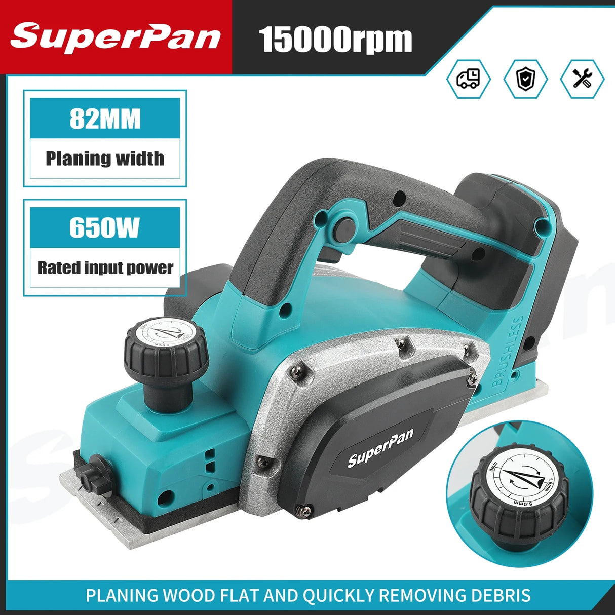 15000RPM Electric Cordless Planer Router Trimmer Furniture Cutting Machine Woodworking Planer For Makita 18V Battery(No Battery)