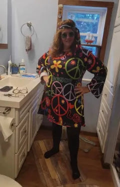 Hippie Costumes with Scarf for Women Male Carnival Halloween Vintage 70s 80s Rock Disco Cosplay Outfits Party Fantasia Dress Up
