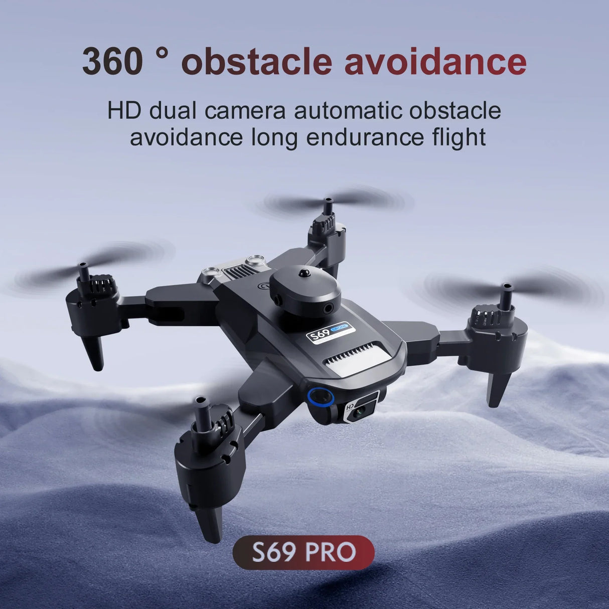 S69 Foldable Drone with 4K Dual HD Camera, Wide Angle, WiFi FPV, Altitude Hold, Professional RC Quadcopter, Gift for Kids Adults