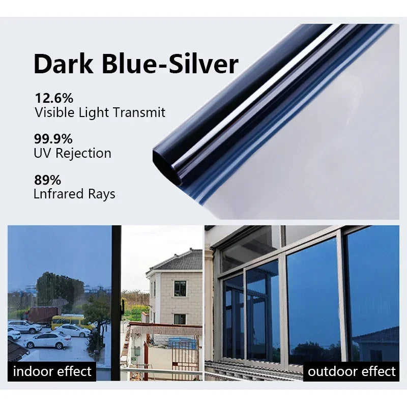 Window Film Privacy vinyl glass window One Way Daytime Privacy Static Cling Blocking Anti UV Reflective  adhesive vinyl for car