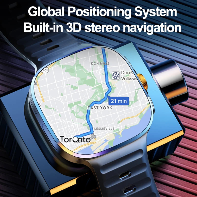 New Large Screen Smartwatch 4G/5G Android 10.0 AMOLED 2.4 inch 900W Pull-out Swivel Camera WIFI GPS Smart watch 16GB+256GB RAM