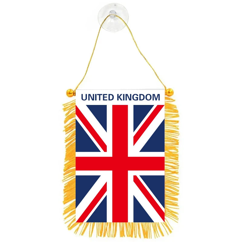 Decorative 8*12cm Car Window Decoration Britain UK England Hanging pennant Flags United Kingdom Mini Pennant